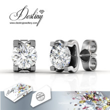 Destiny Jewellery Crystal From Swarovski 925 Sliver Caring Stud Earrings